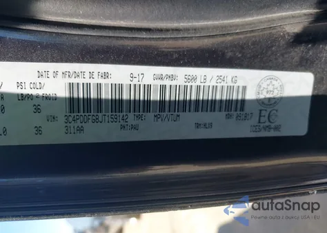 2018 Dodge Journey Gt from USA, damaged, VIN 3C4PDDFG8JT159142